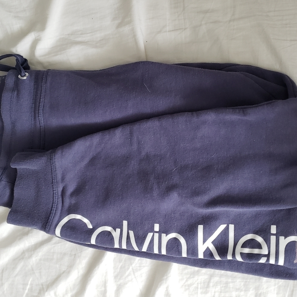 Calvin Klein Blue Joggers Relaxed Fit Elastic Cuffs